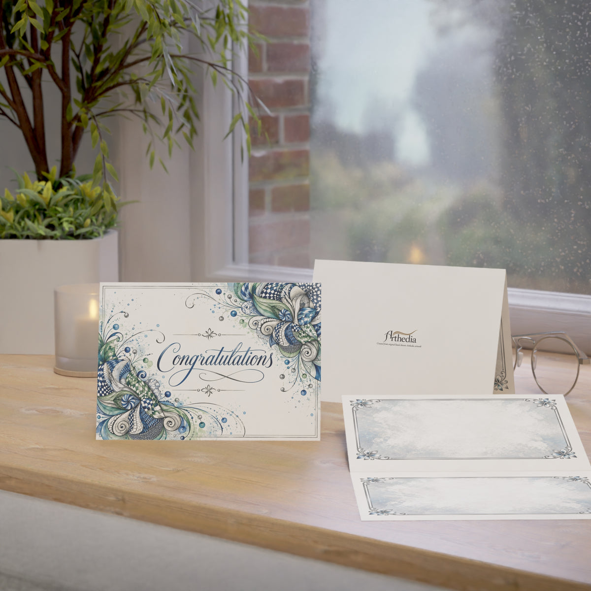 Celebration in Blue — Congratulations Greeting Card