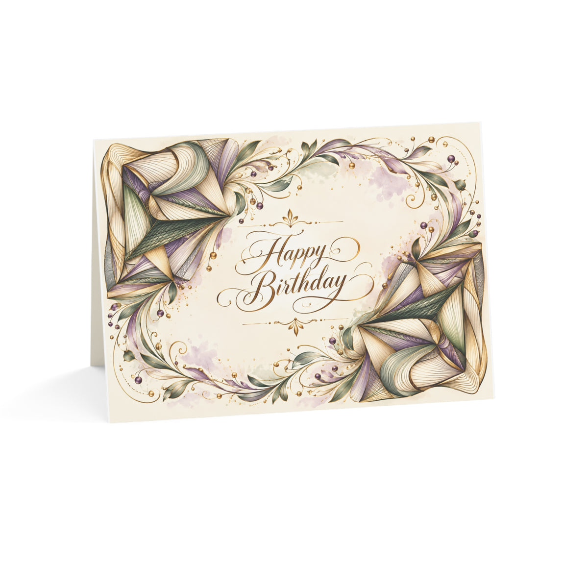 Golden Vines — Happy Birthday Greeting Card