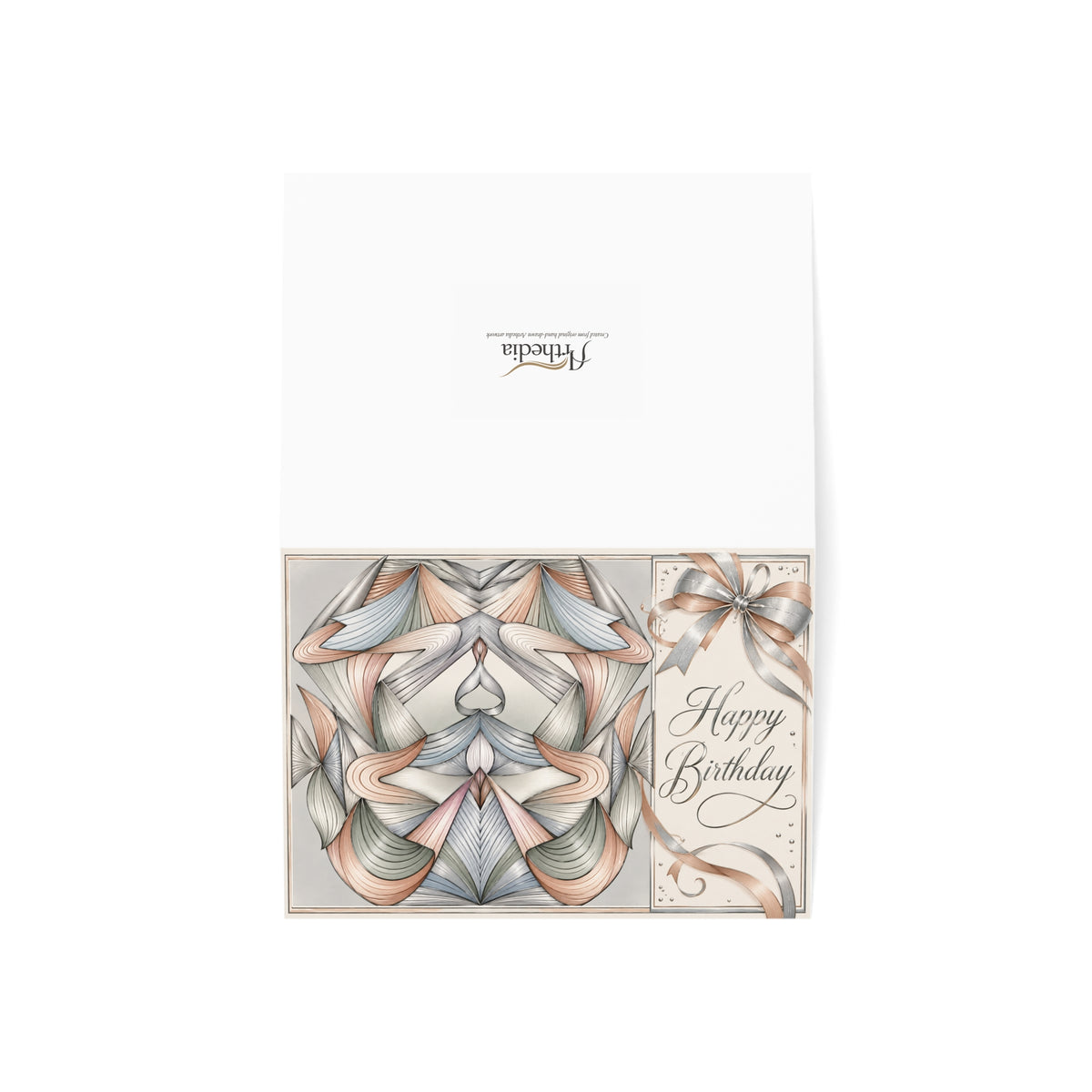 Silver Bow — Happy Birthday Greeting Card