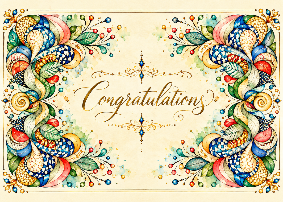Joyful Embrace — Congratulations Greeting Card
