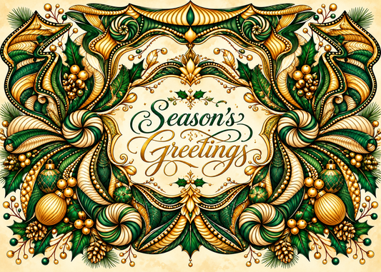 Evergreen Elegance — Season’s Greetings Card