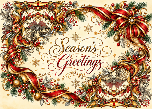Holiday Ribbons — Season’s Greetings Card