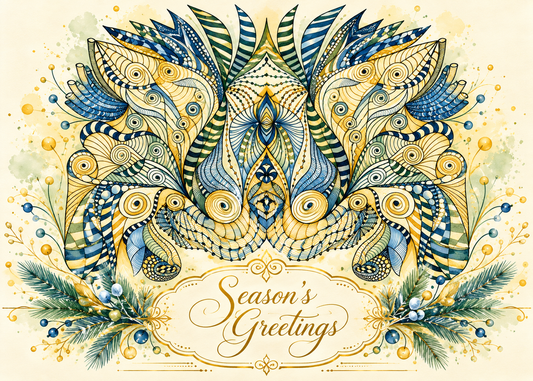 Golden Evergreen — Season’s Greetings Card