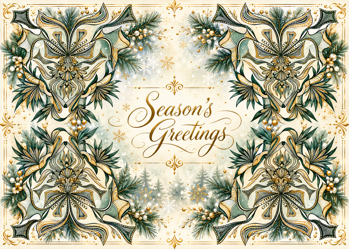 Evergreen Grace — Season’s Greetings Card
