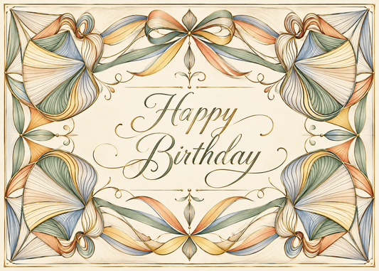 Celebration Ribbons — Happy Birthday Greeting Card
