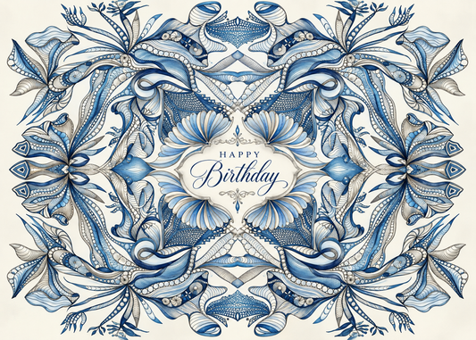 Blue Reverie — Happy Birthday Greeting Card