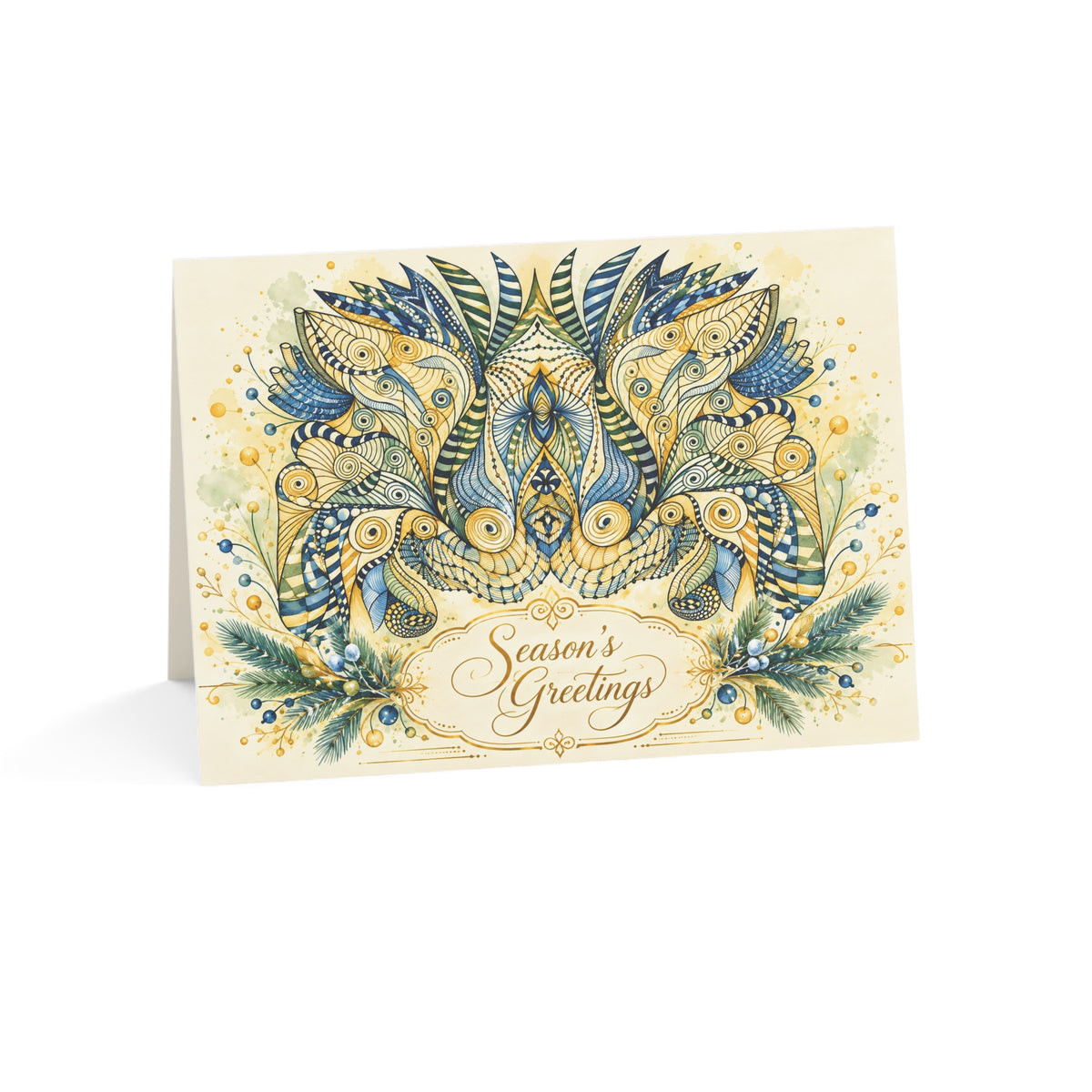 Golden Evergreen — Season’s Greetings Card
