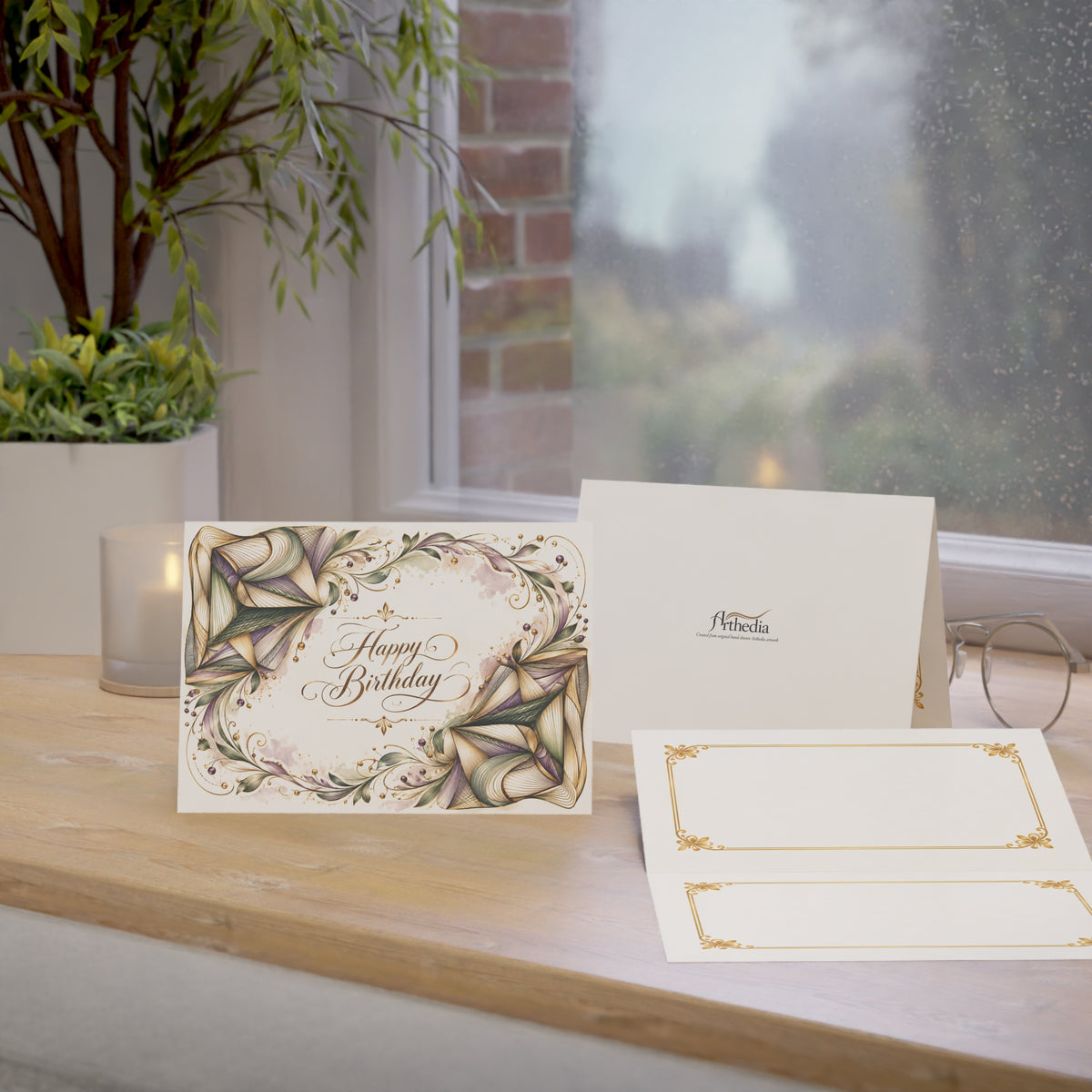 Golden Vines — Happy Birthday Greeting Card