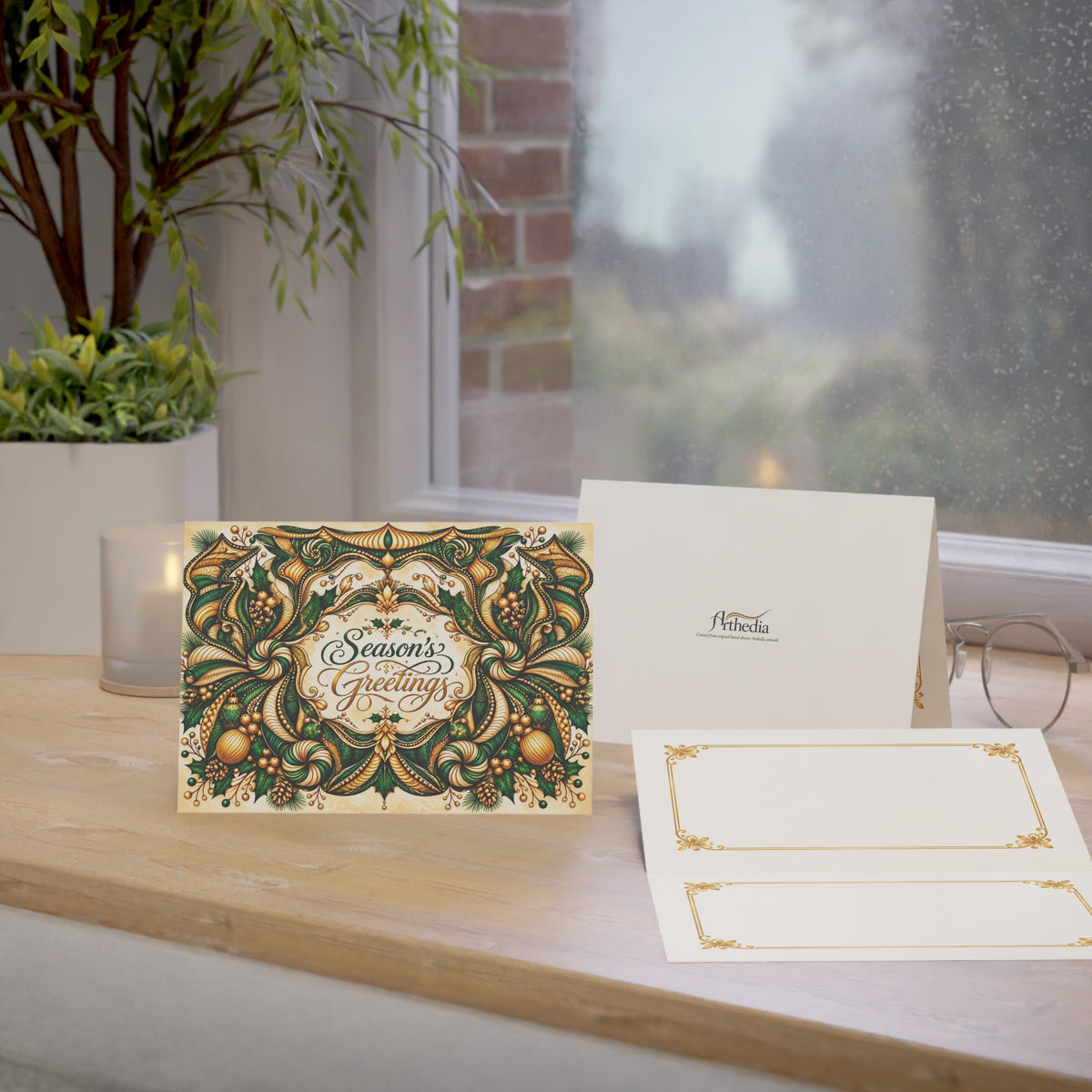 Evergreen Elegance — Season’s Greetings Card